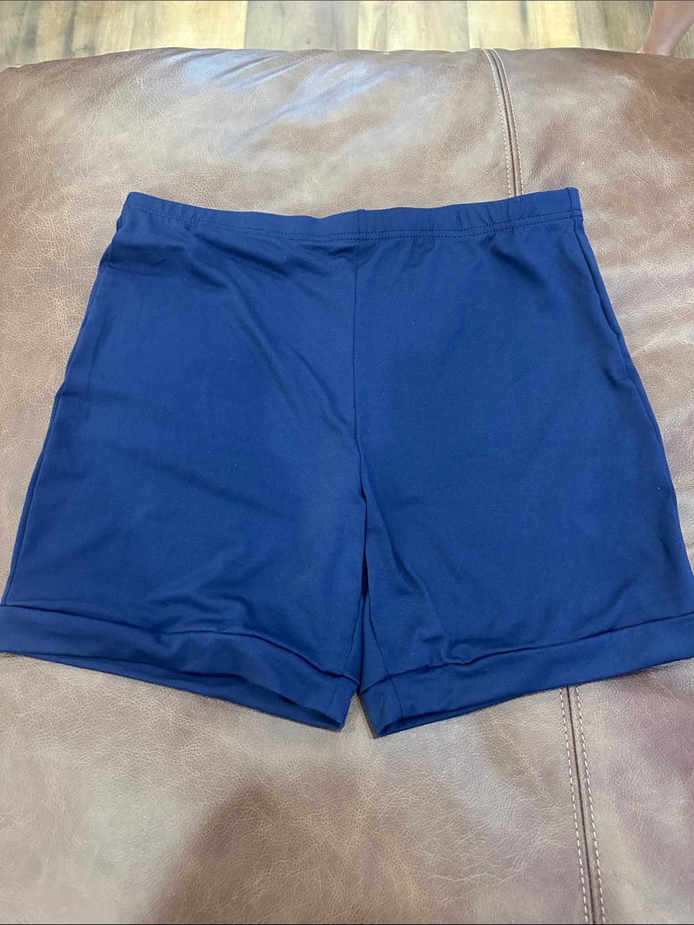 Navy Blue Casual Stretch Shorts